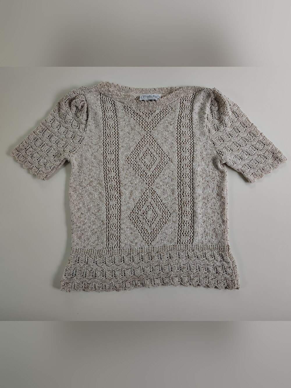 Vintage Leslie Fay Petites short-sleeve knit sweater Size 10